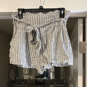 Striped Women's Shorts with Belt